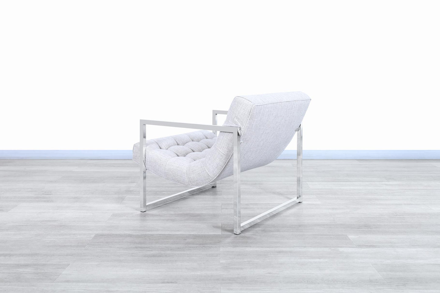 Mid-Century Chrome Lounge Chairs Attributed to Milo Baughman