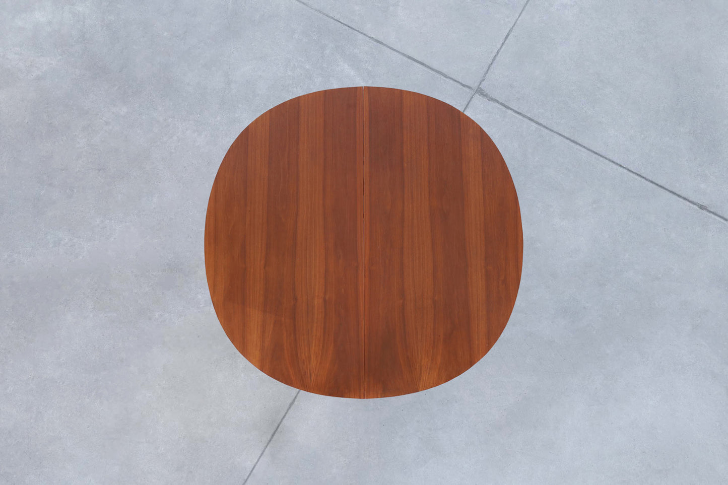 Mid-Century Extendable Round Walnut Dining Table by Kipp Stewart for Drexel