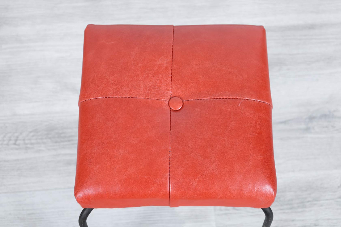 Vintage Leather and Iron Stools by Calfran Rattan