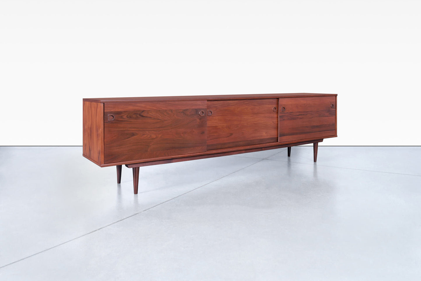 Mid-Century Modern Long Rosewood Credenza