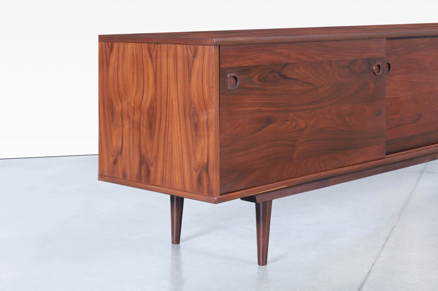 Mid-Century Modern Long Rosewood Credenza