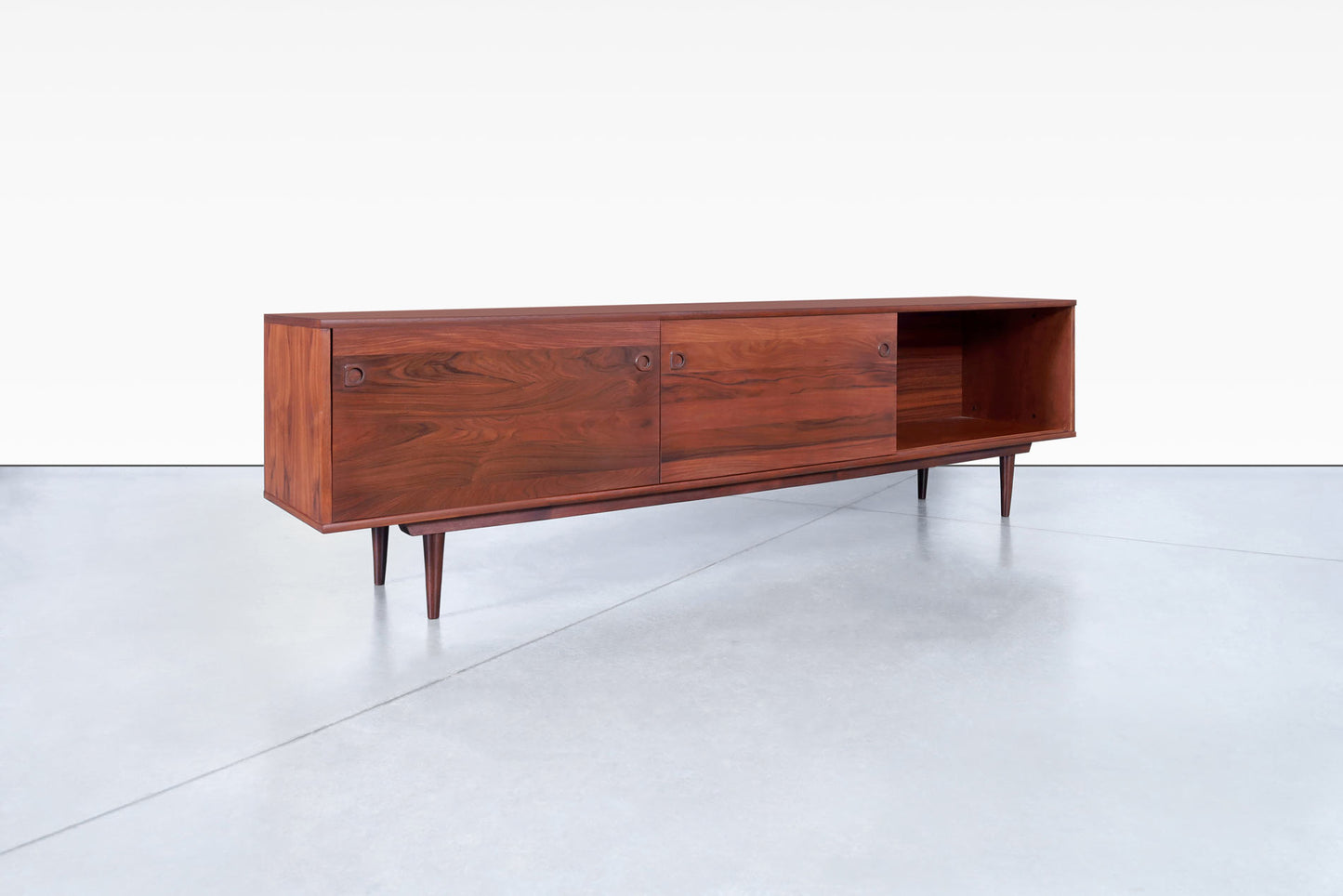 Mid-Century Modern Long Rosewood Credenza
