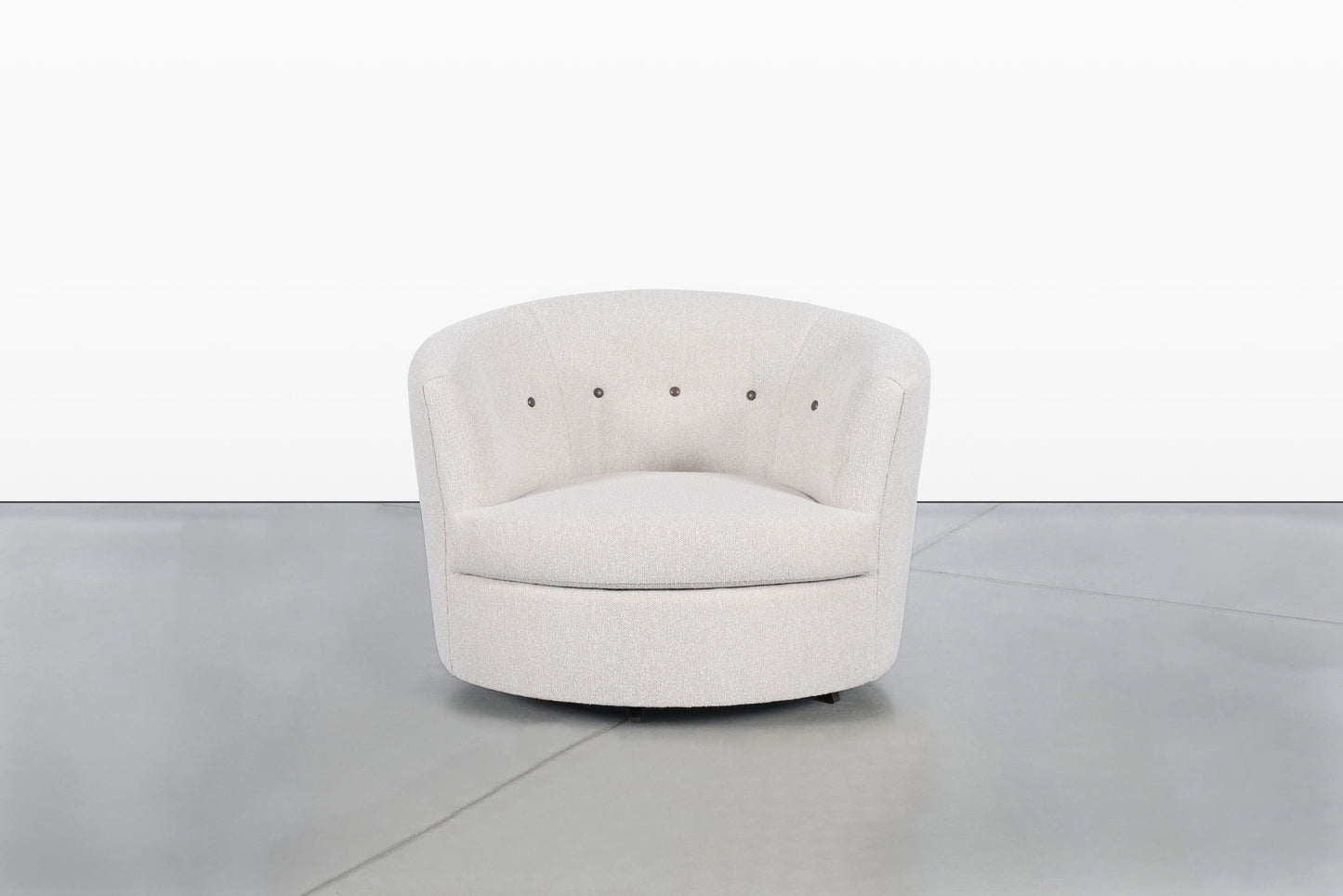 Mid-Century Modern Barrel Back Swivel Lounge Chairs