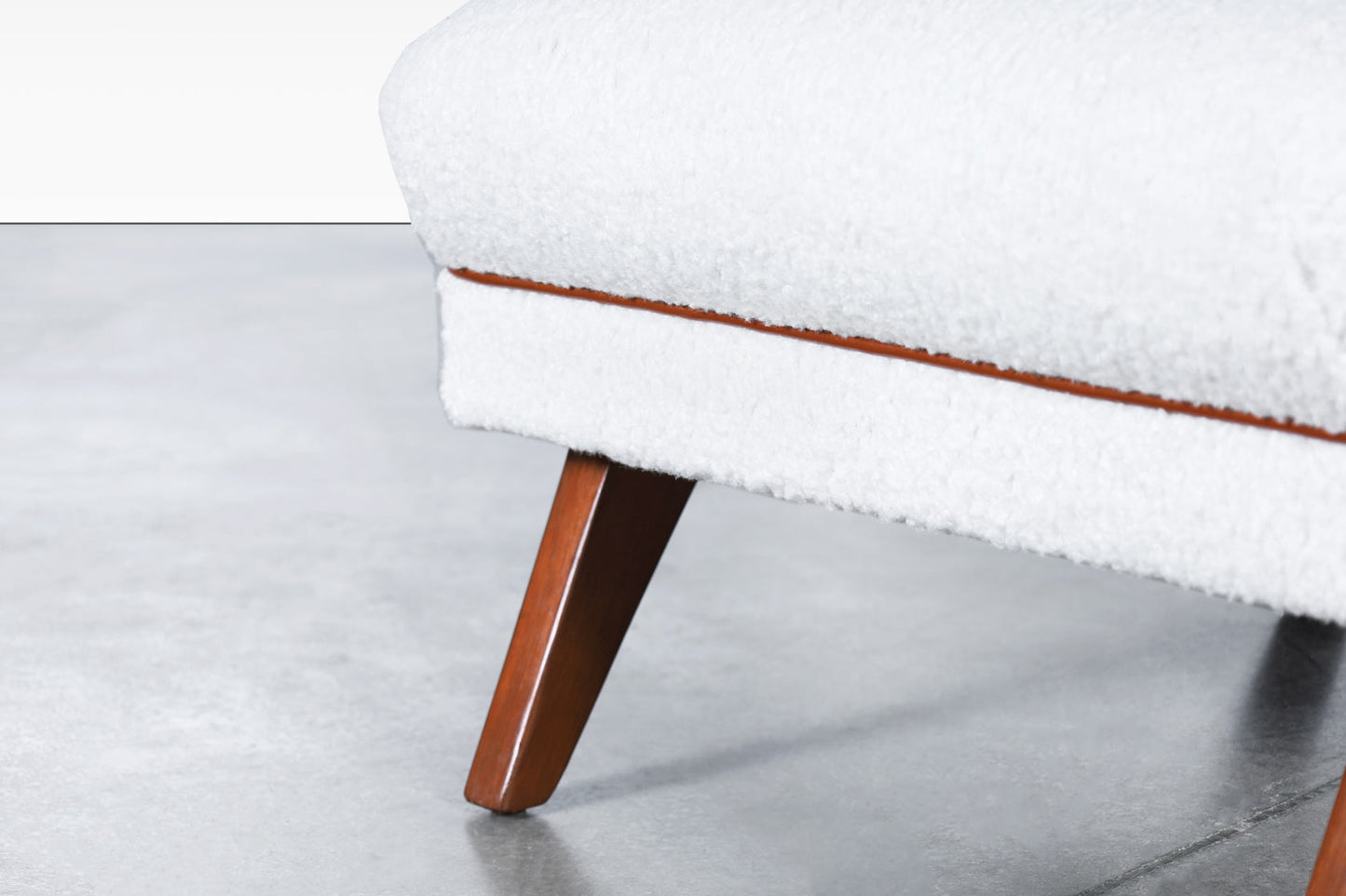 Mid-Century Modern Boucle and Leather "Penguin" Lounge Chairs