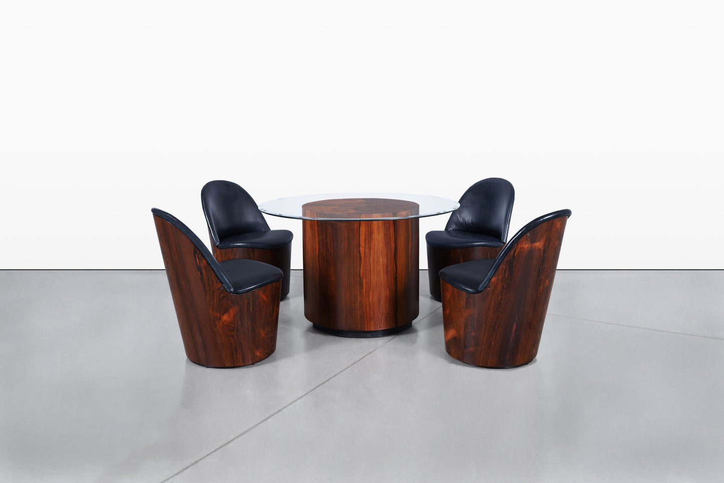 Mid-Century Modern Brazilian Rosewood Dining Table & Chairs by Plycraft
