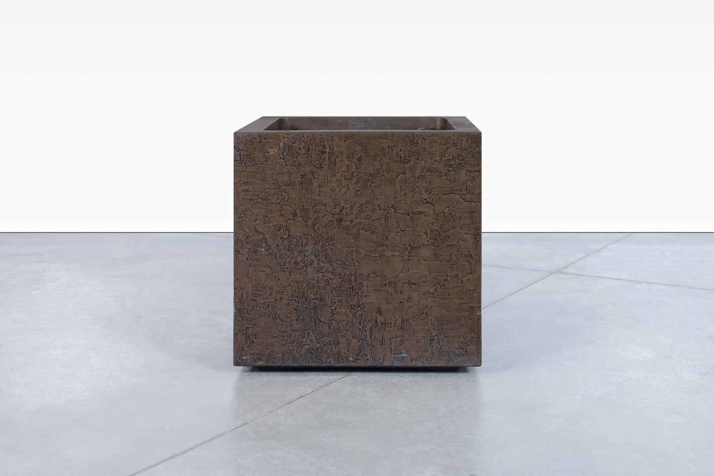 Mid-Century Bronze Resin Square Planters by Forms and Surfaces