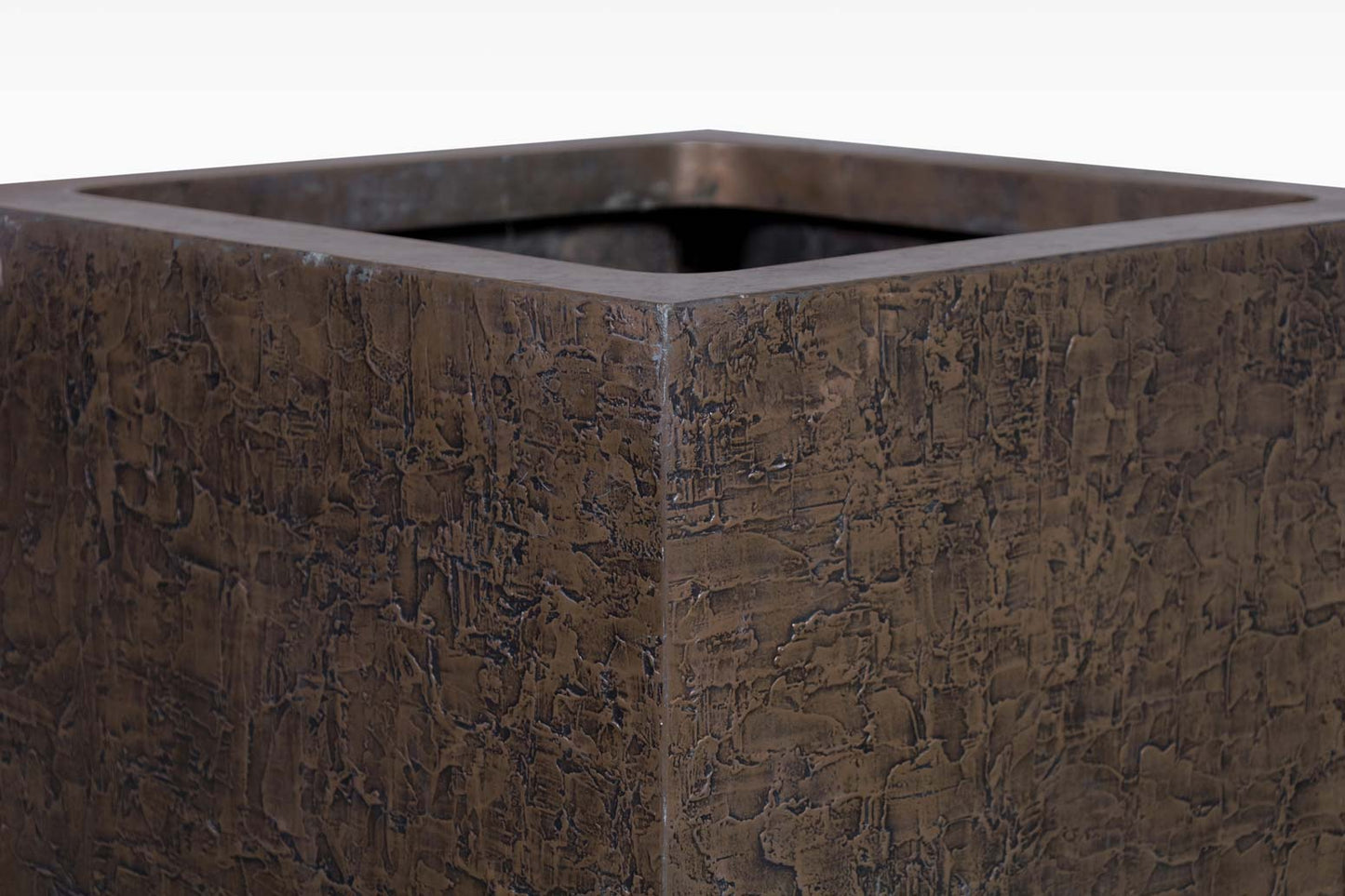 Mid-Century Bronze Resin Square Planters by Forms and Surfaces