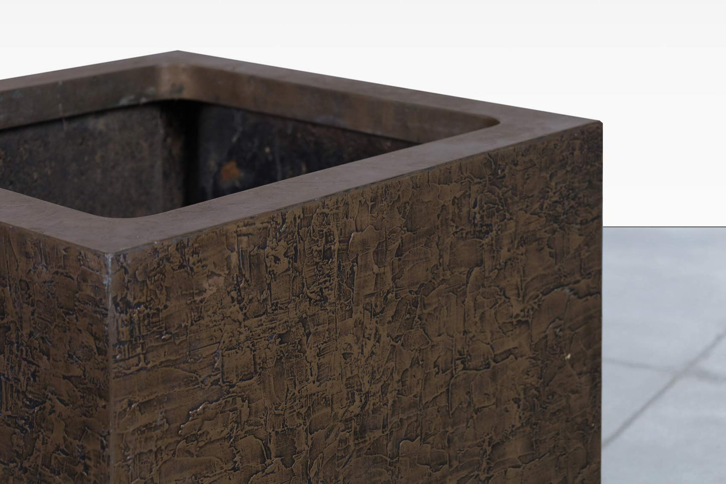 Mid-Century Bronze Resin Square Planters by Forms and Surfaces