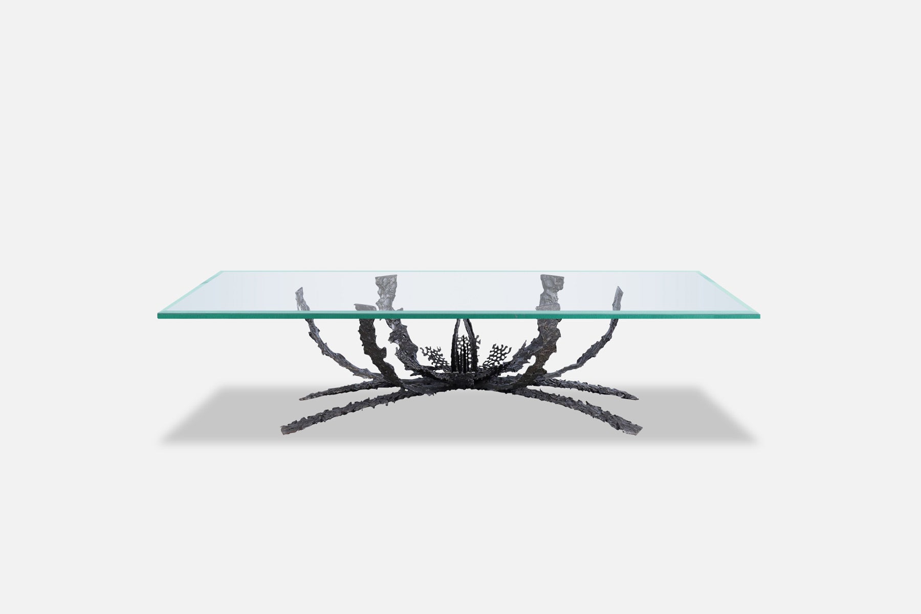 Mid-Century Modern Brutalist Bronze Coffee Table by Daniel Gluck