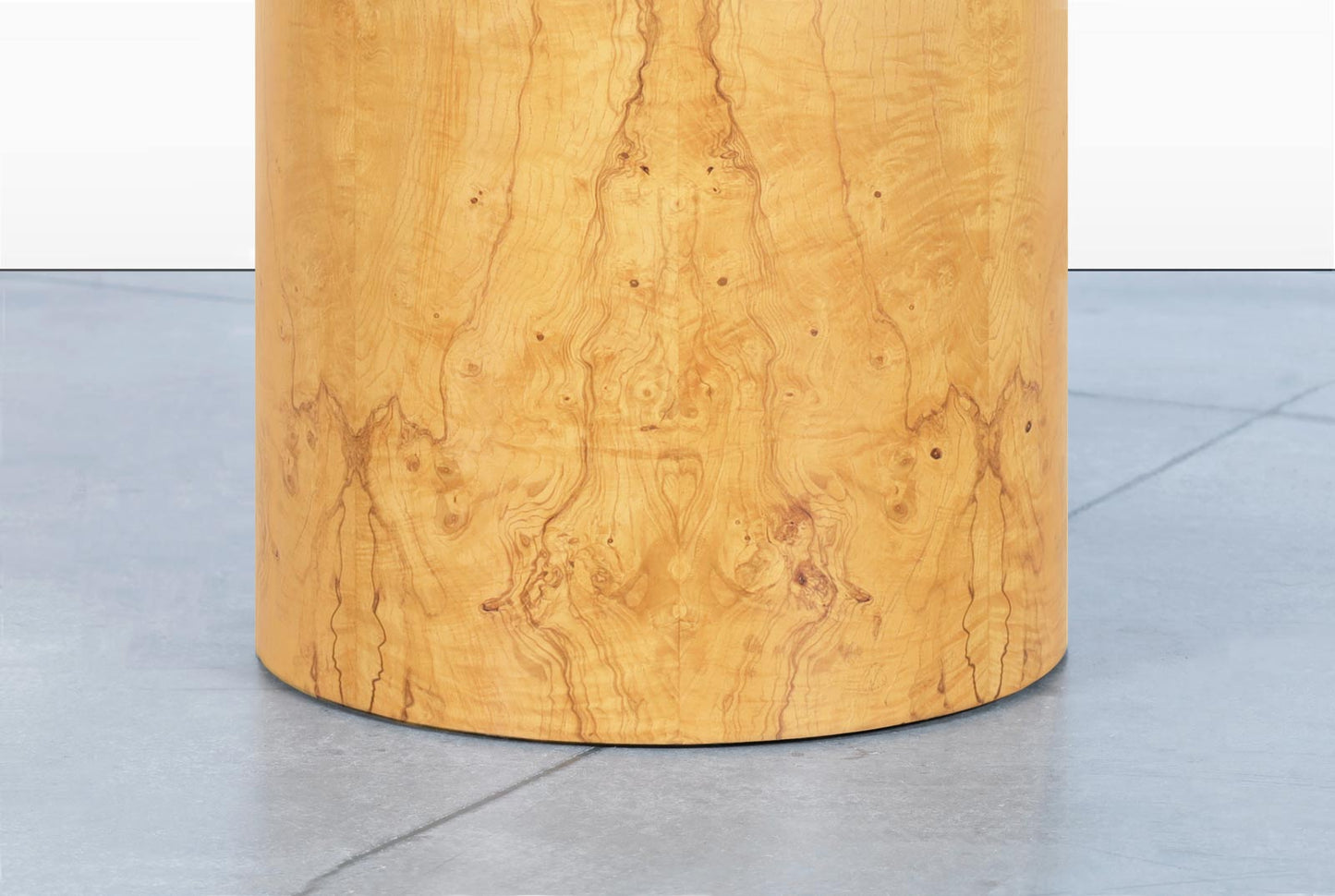Mid-Century Modern Burl Wood and Granite "Drum" Side Table by Paul Mayen