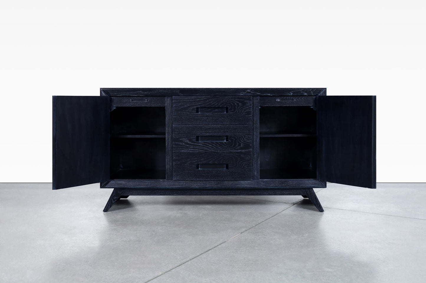 Mid-Century Modern Cerused Credenza Attributed to Paul Frankl