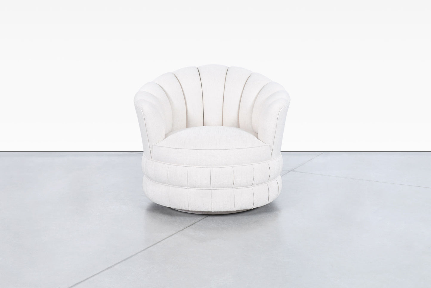 Mid-Century Modern Channel Back Swivel Lounge Chairs