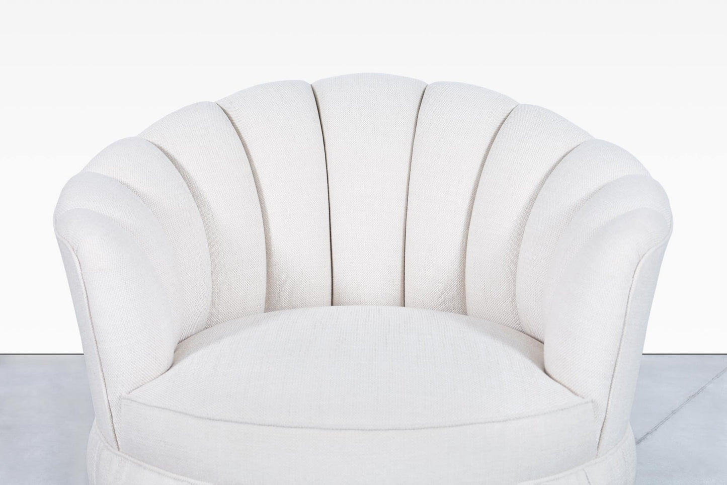 Mid-Century Modern Channel Back Swivel Lounge Chairs