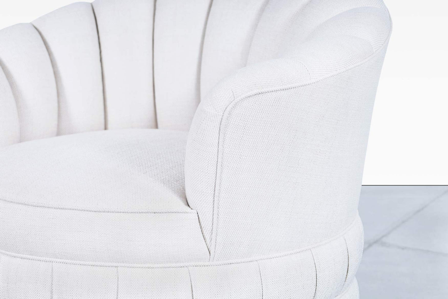 Mid-Century Modern Channel Back Swivel Lounge Chairs