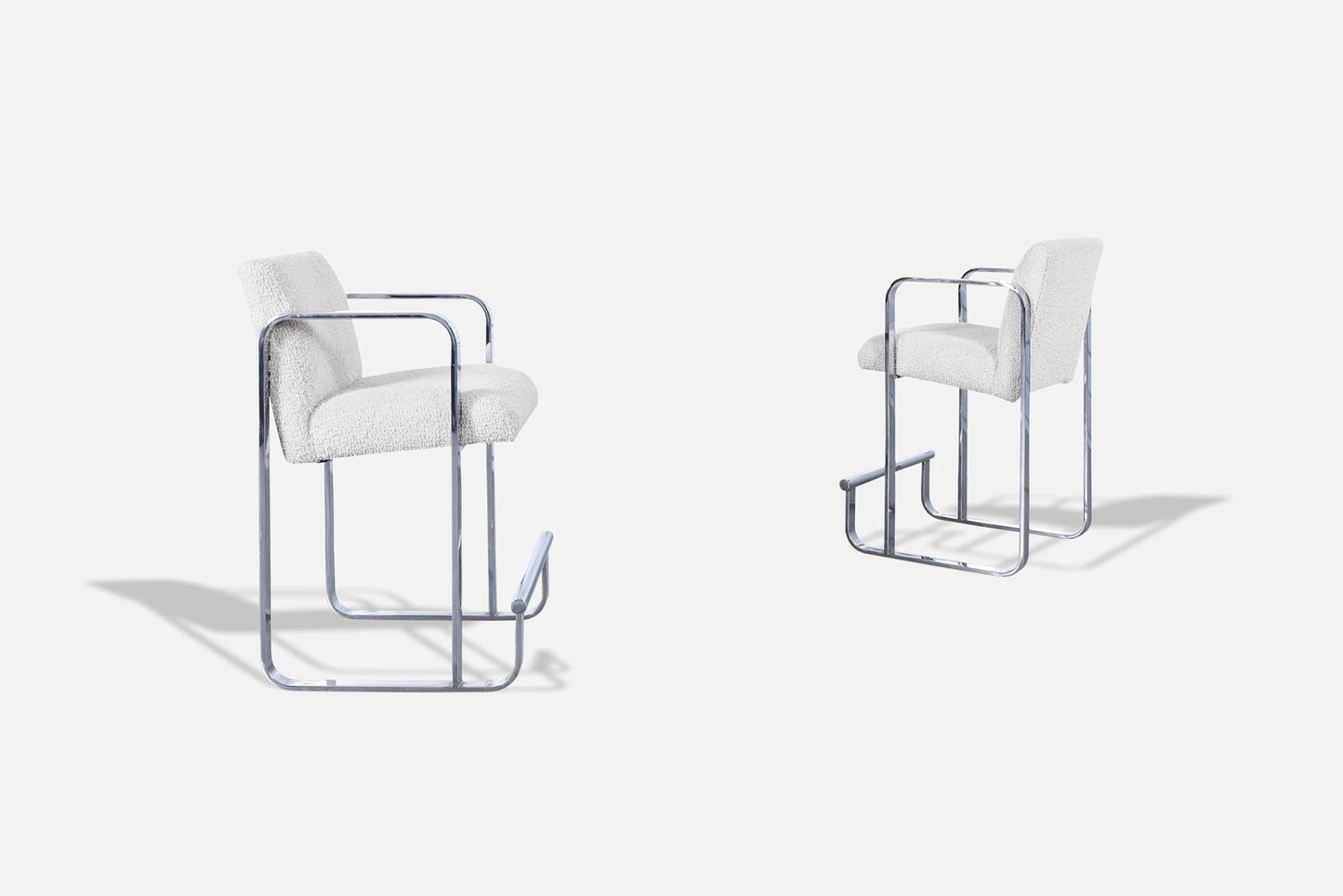 Mid-Century Modern Chrome Counter Stools