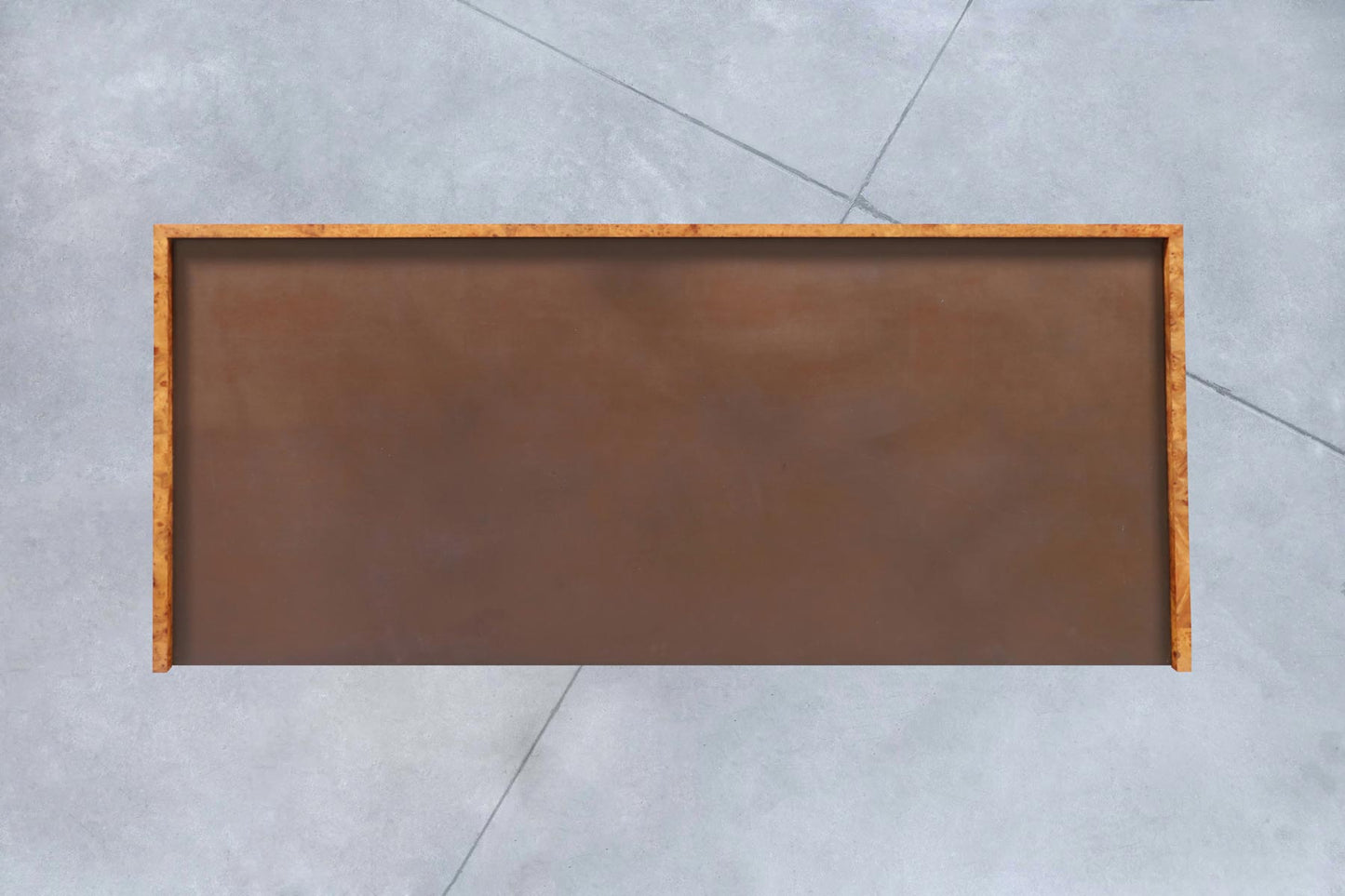 Mid-Century Modern Executive Burl Wood and Chrome Desk