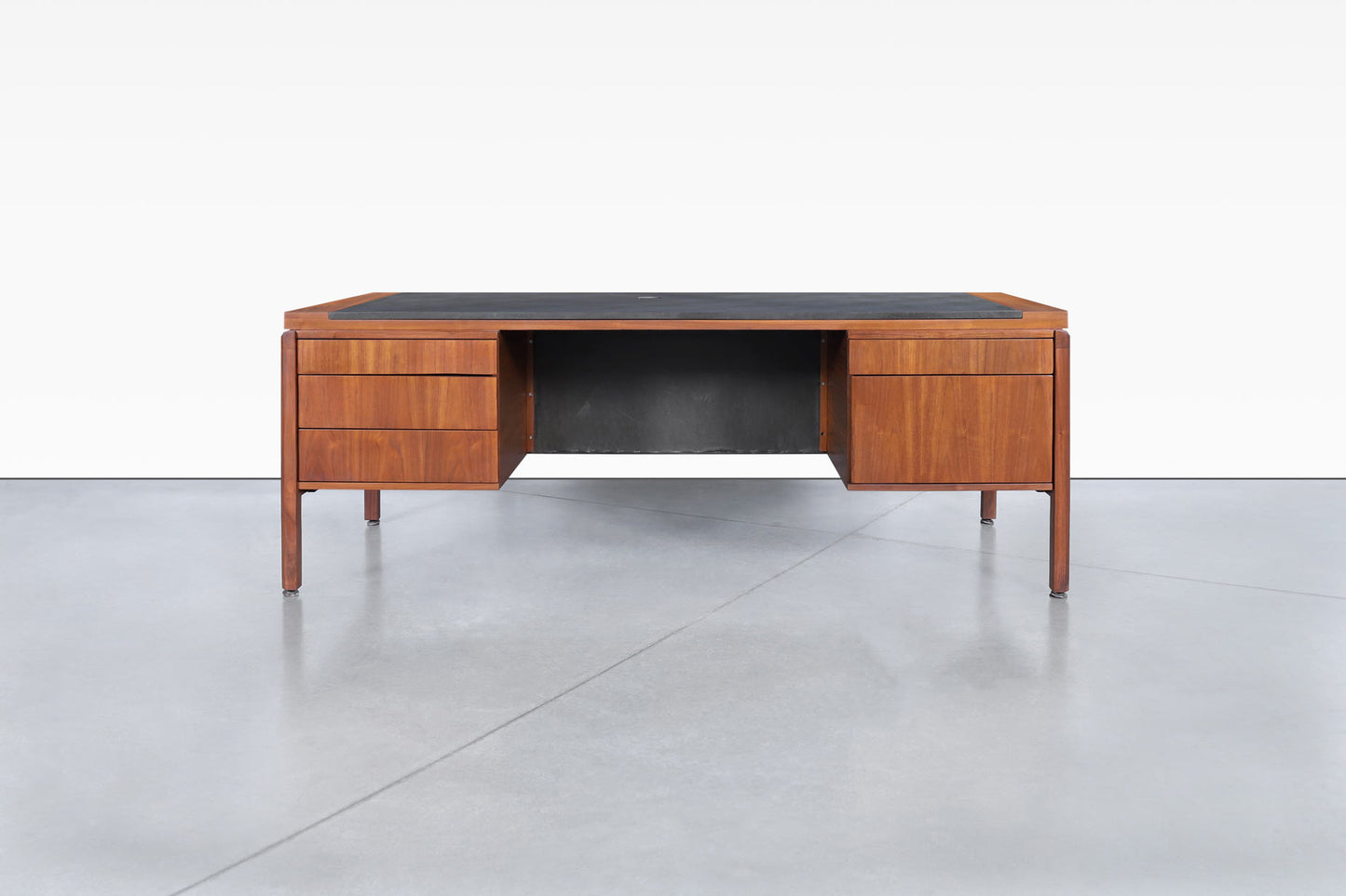 Mid-Century Modern Executive Walnut Desk