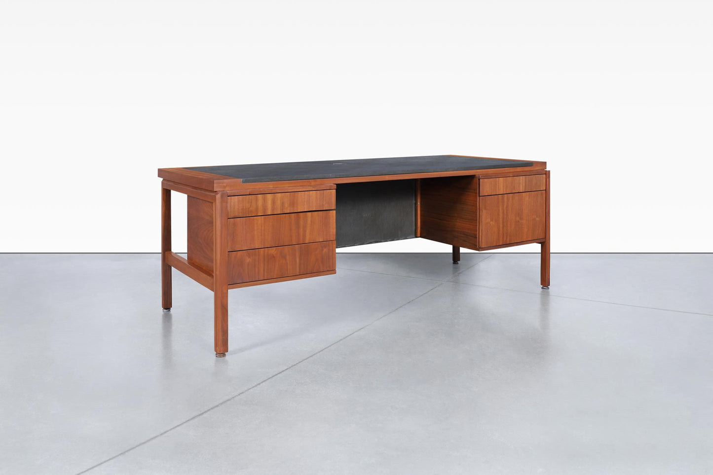 Mid-Century Modern Executive Walnut Desk