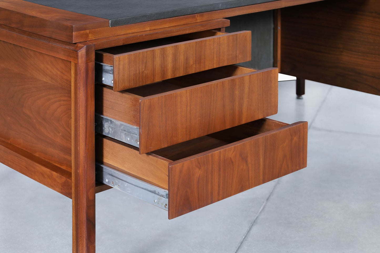 Mid-Century Modern Executive Walnut Desk