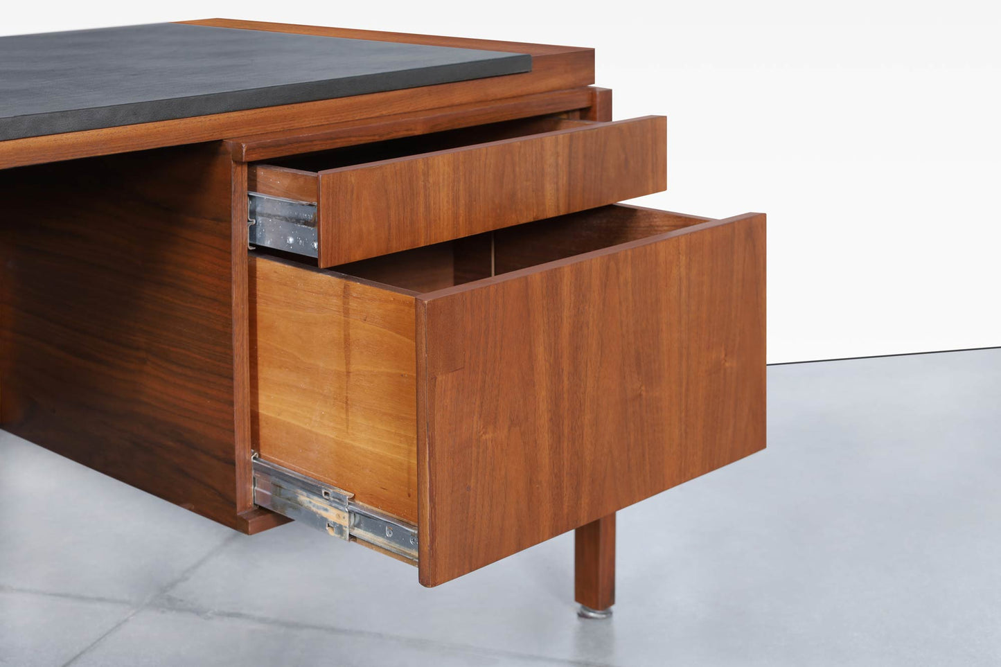 Mid-Century Modern Executive Walnut Desk