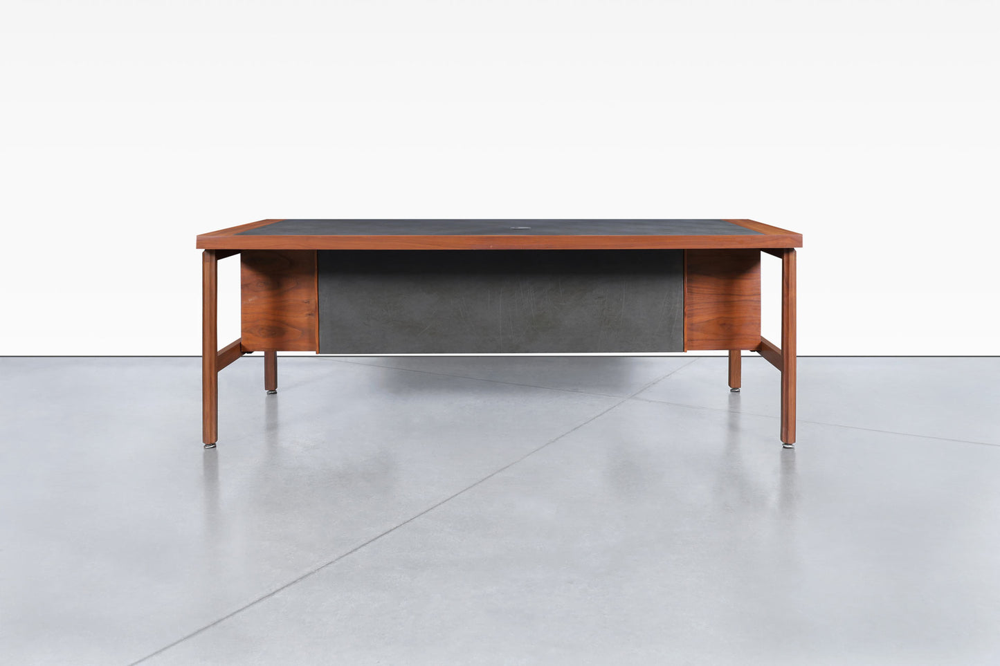 Mid-Century Modern Executive Walnut Desk