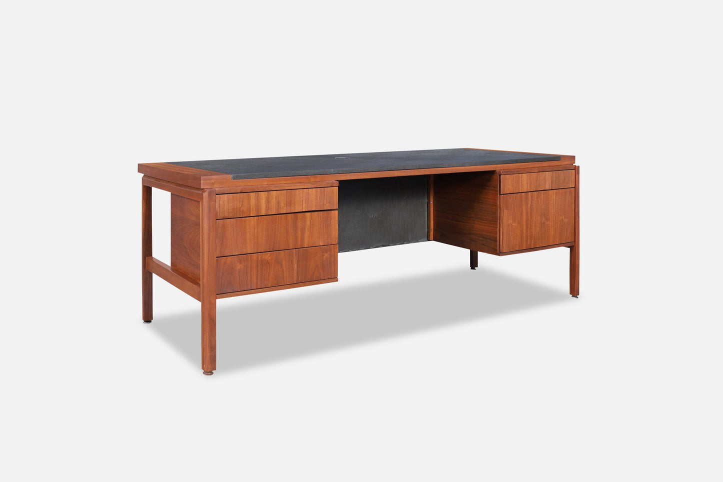 Mid-Century Modern Executive Walnut Desk