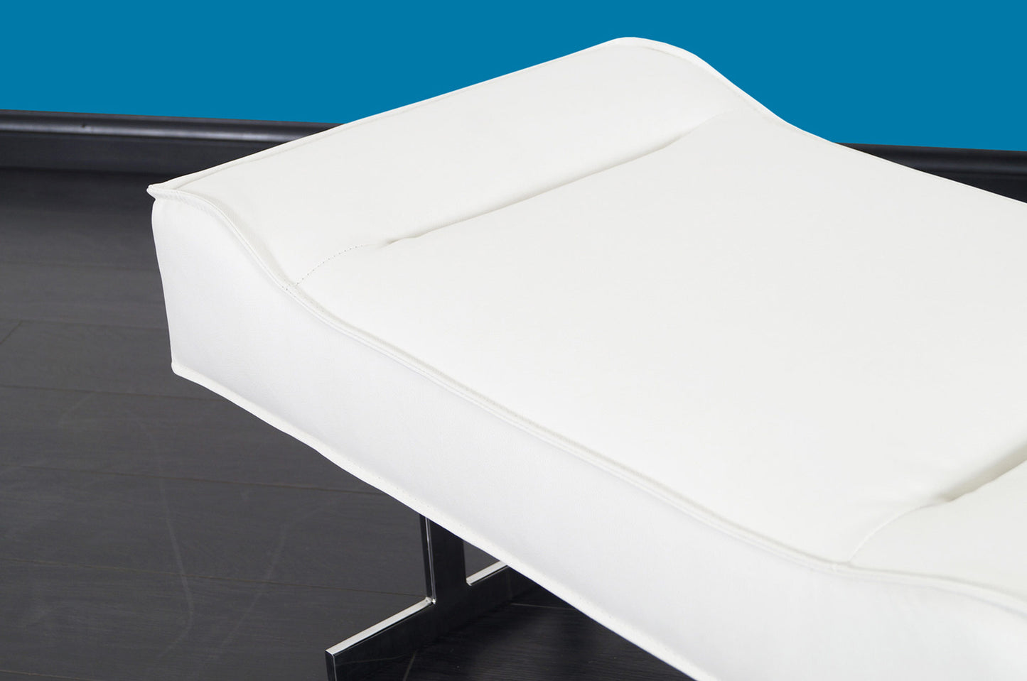 Vintage Leather and Chrome Reclining Lounge Chair and Ottoman