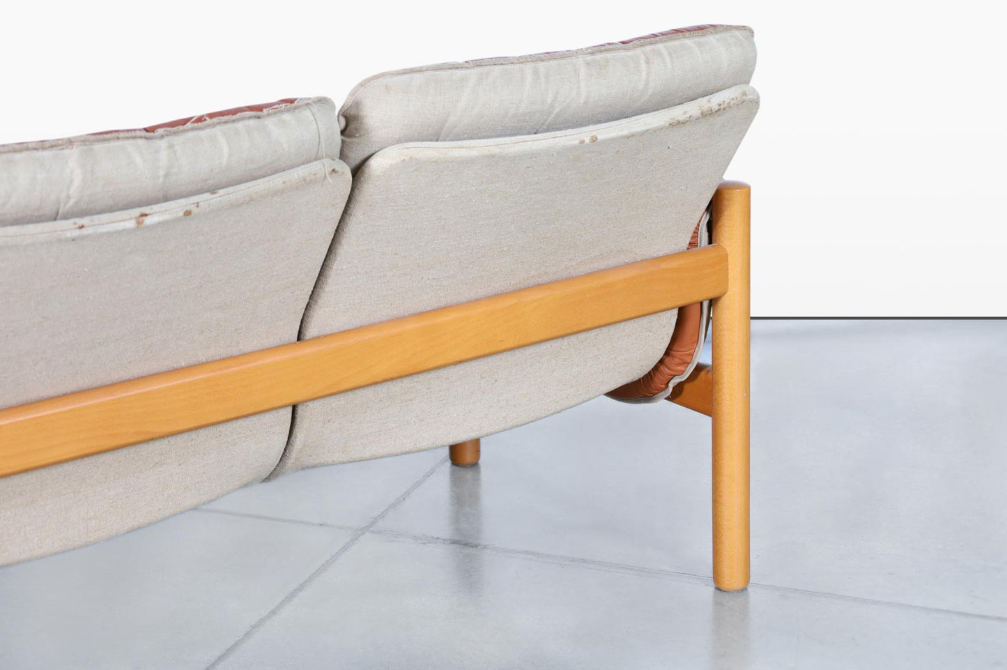 Mid-Century Modern Leather 'Safari' Sofa by Kjell Nordin