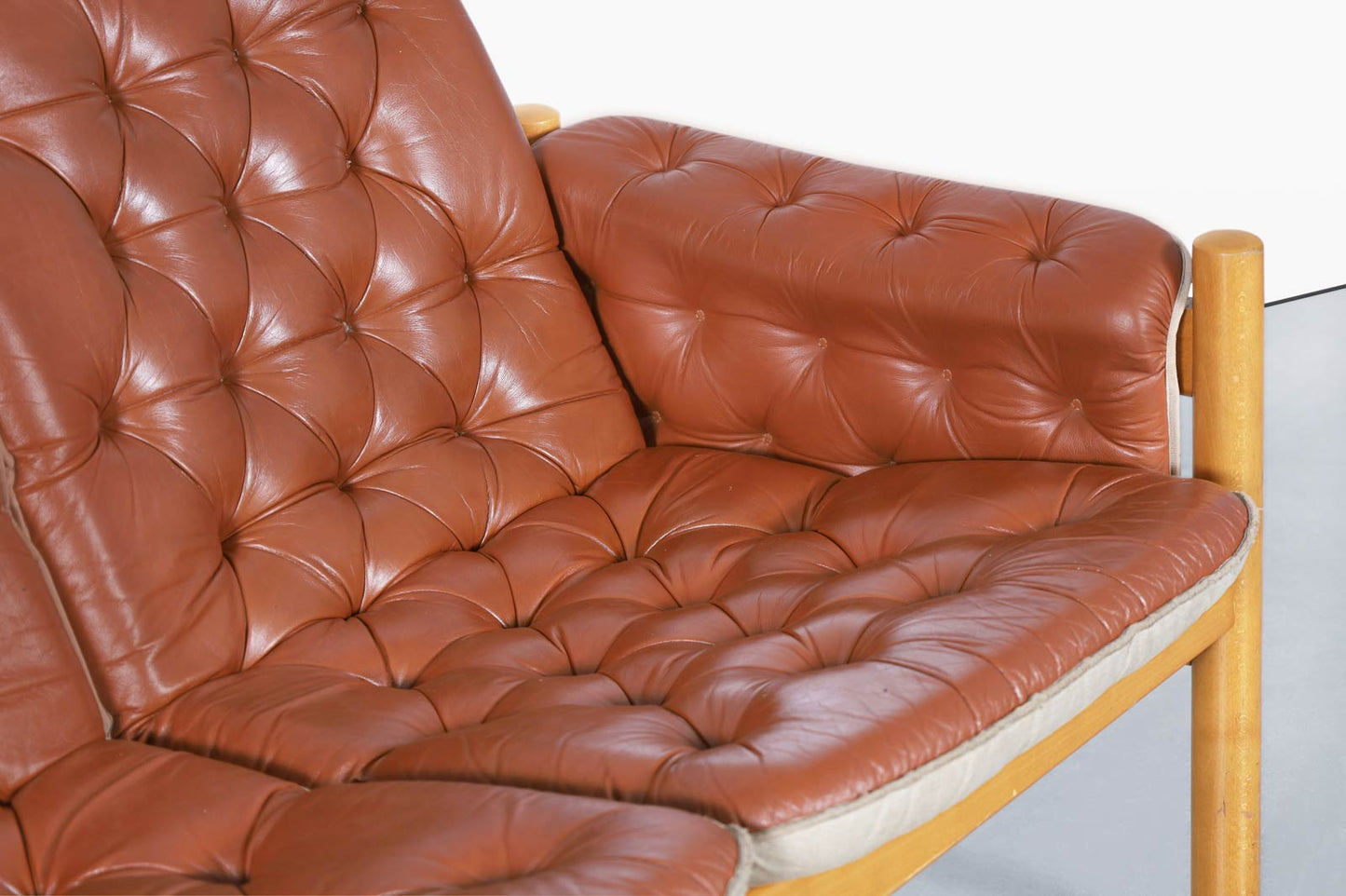 Mid-Century Modern Leather 'Safari' Sofa by Kjell Nordin