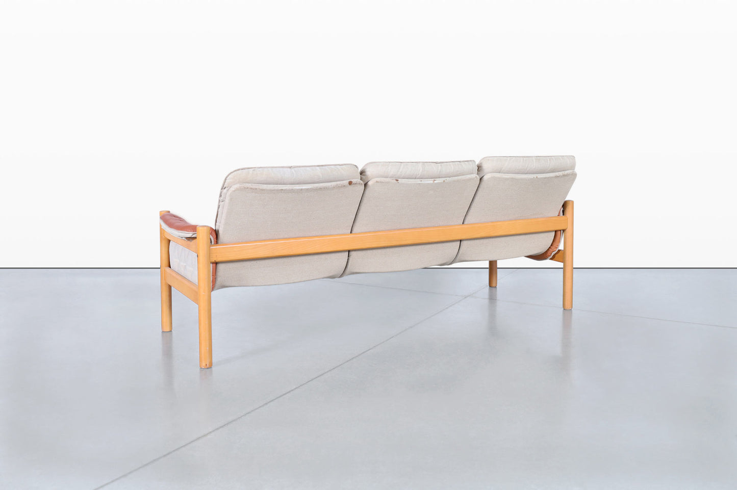 Mid-Century Modern Leather 'Safari' Sofa by Kjell Nordin