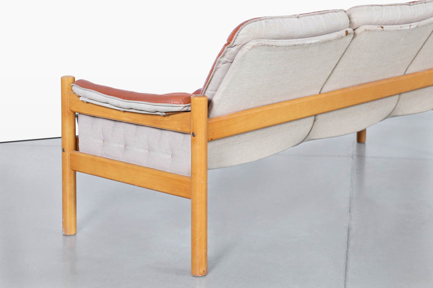 Mid-Century Modern Leather 'Safari' Sofa by Kjell Nordin