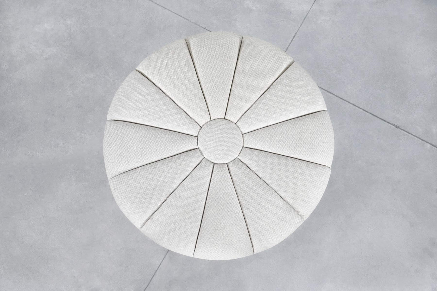 Mid-Century Modern Round Sunburst Ottoman