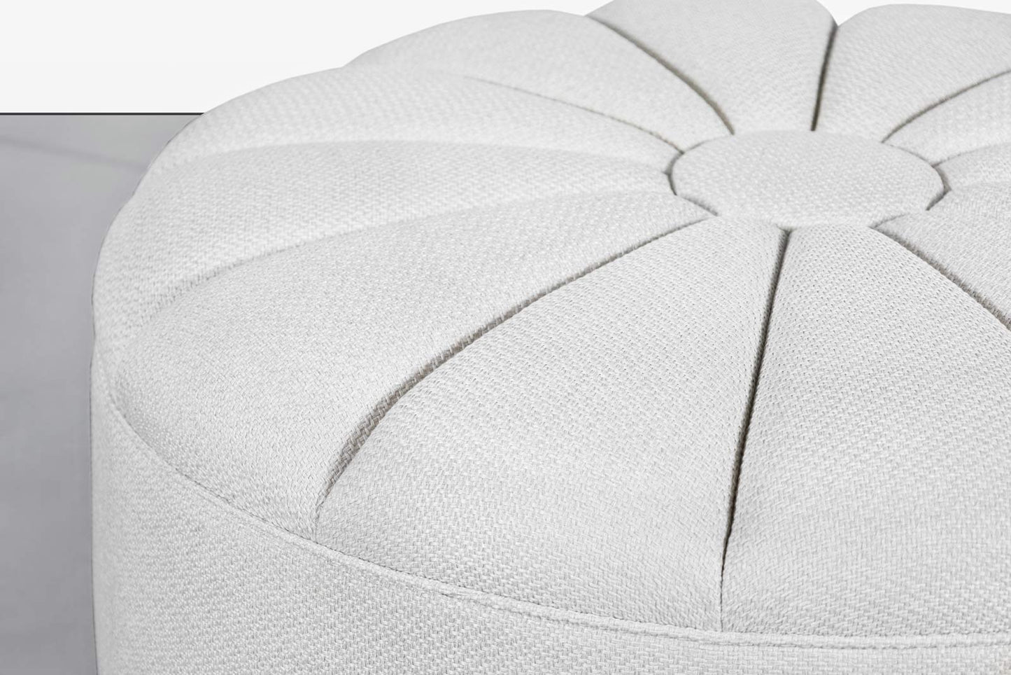 Mid-Century Modern Round Sunburst Ottoman