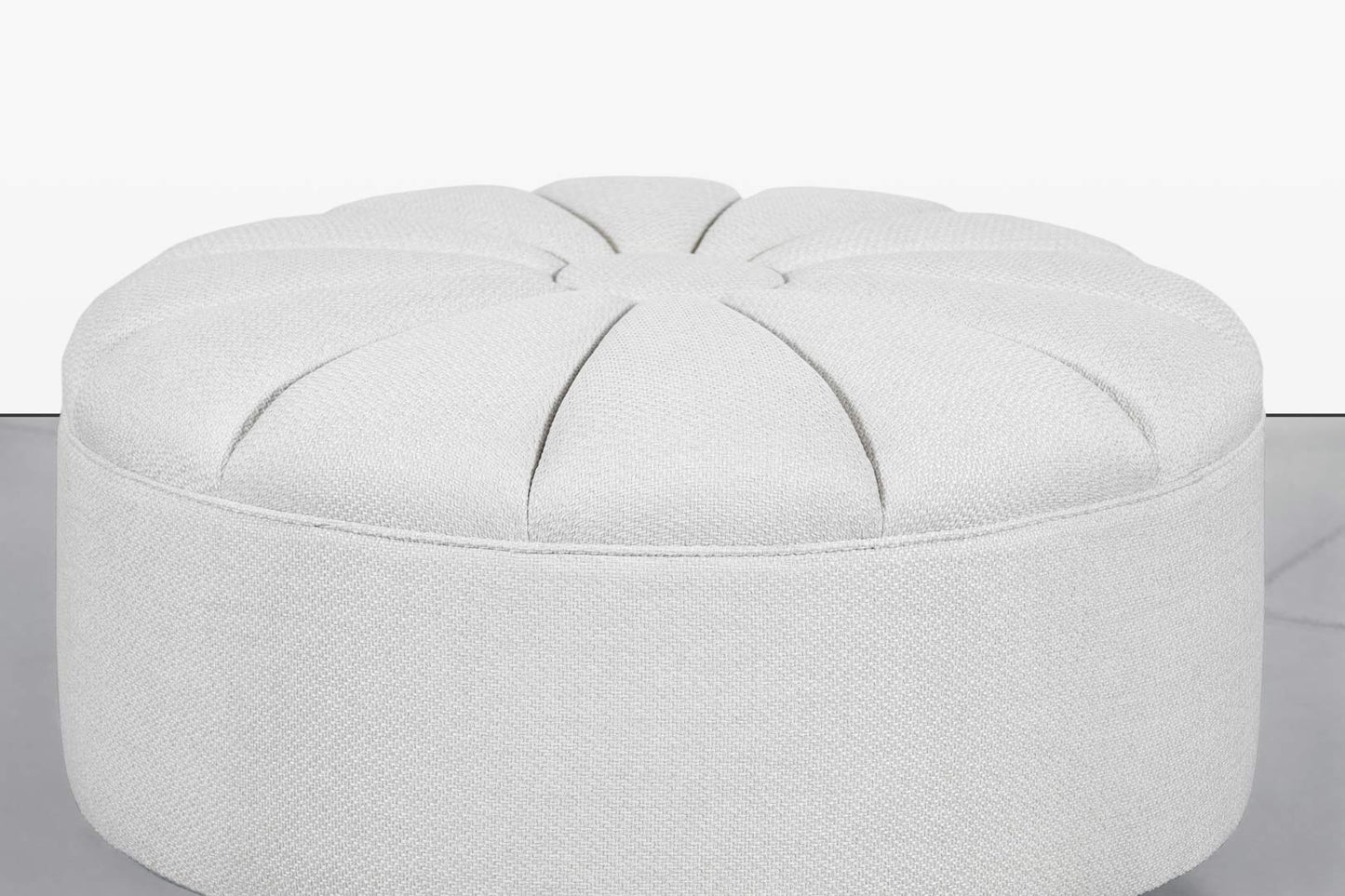 Mid-Century Modern Round Sunburst Ottoman