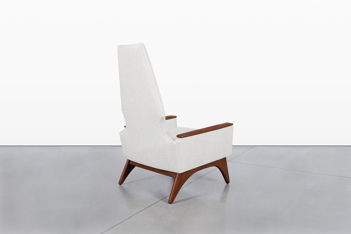 Mid-Century Modern Sculptural Walnut Lounge Chairs by Kroehler