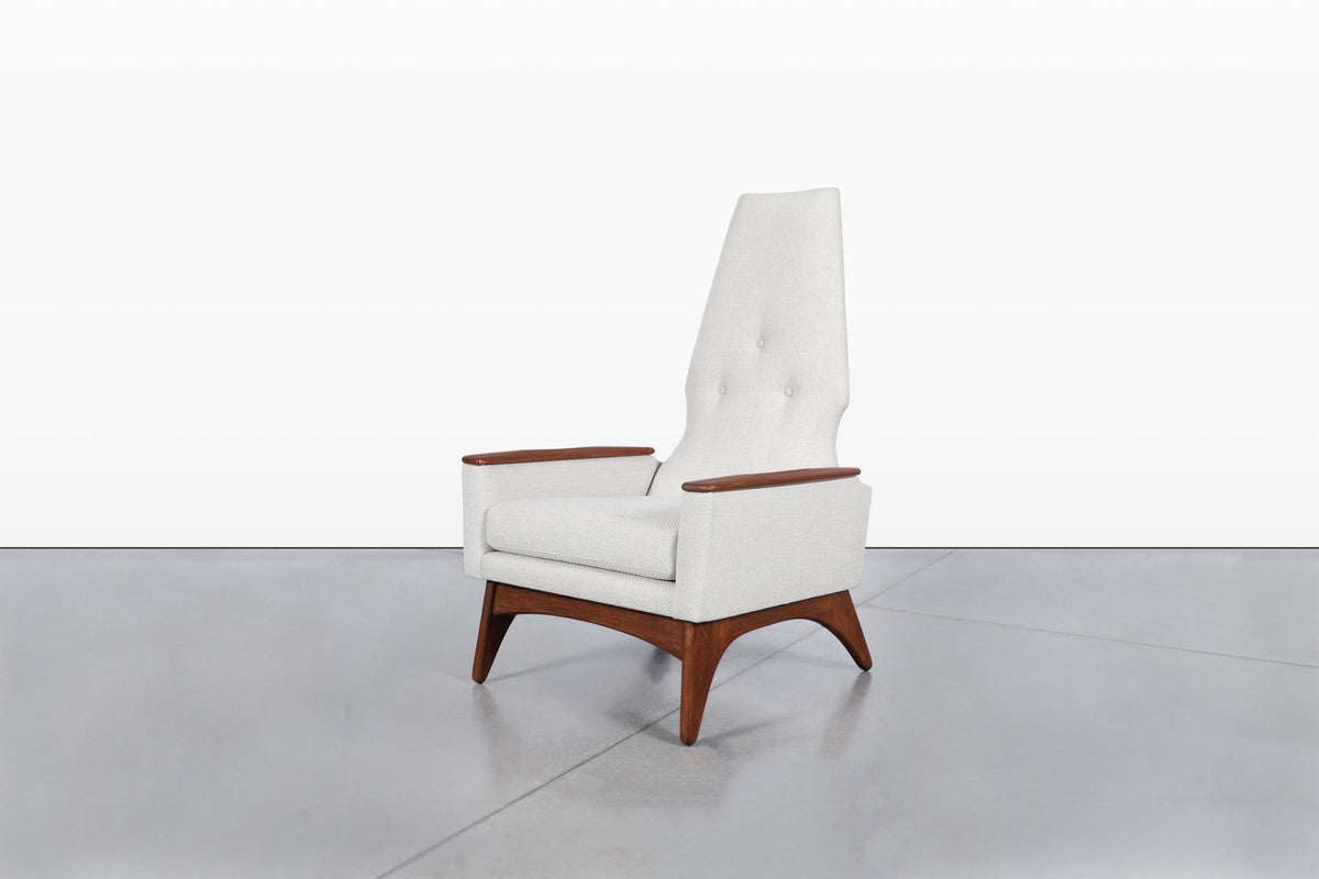 Mid-Century Modern Sculptural Walnut Lounge Chairs by Kroehler