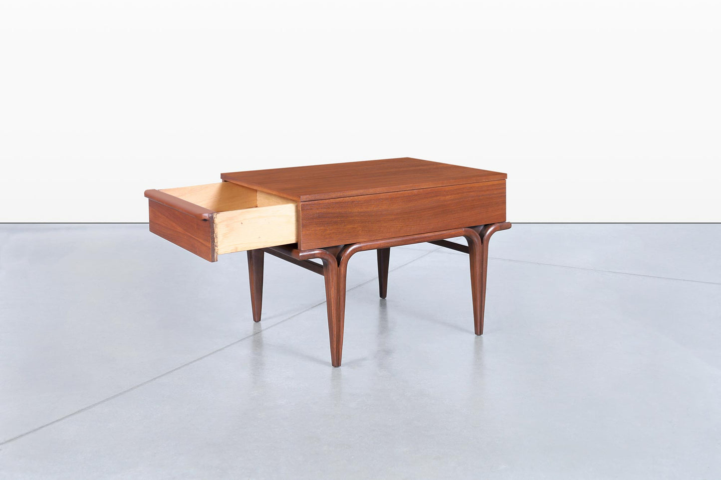 Mid-Century Modern Sculptural Walnut Side Tables/Nightstands