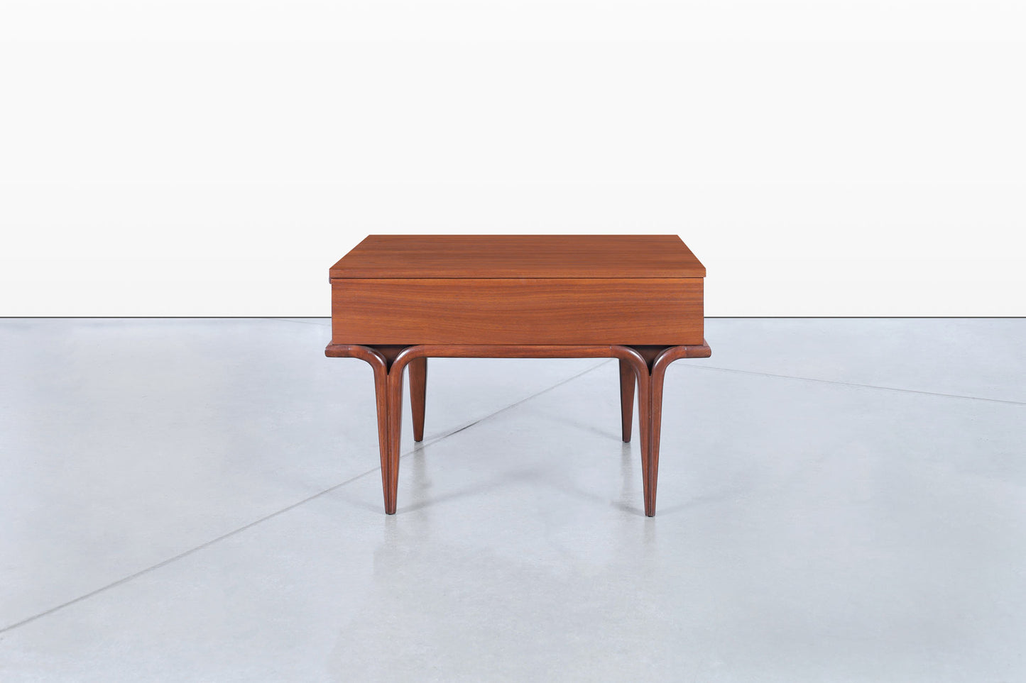 Mid-Century Modern Sculptural Walnut Side Tables/Nightstands