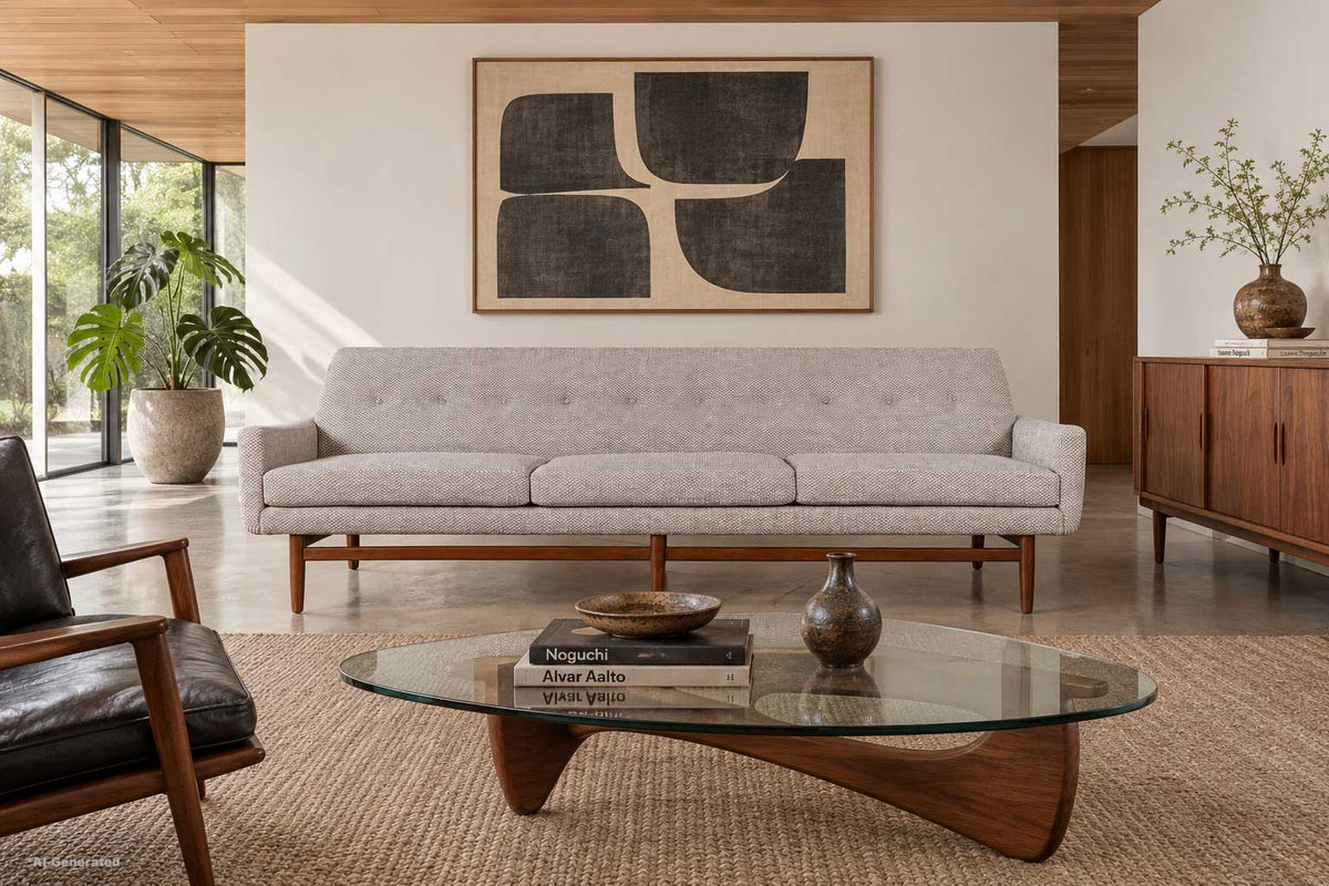 Mid-Century Modern Sculptural Walnut Sofa, 1960s