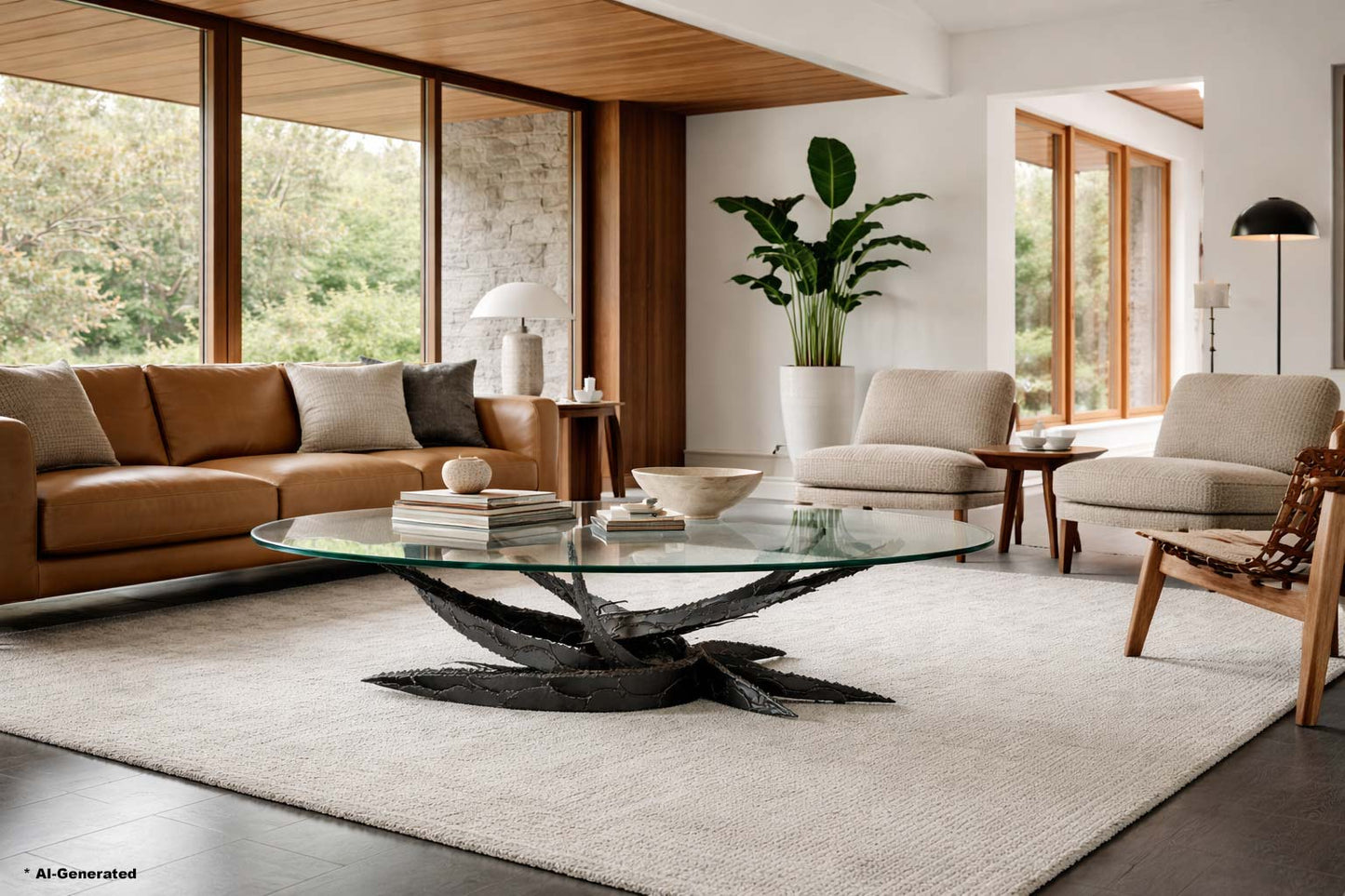 Mid-Century Modern "Swirl" Glass Coffee Table by Daniel Gluck