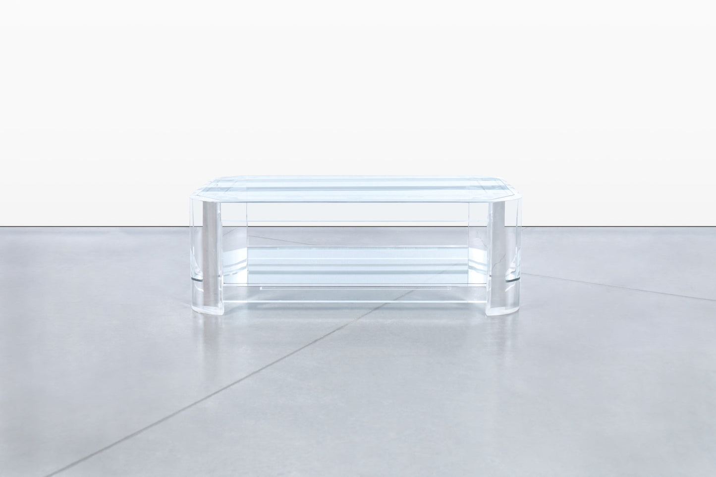 Mid-Century Modern Two-Tiered Lucite Coffee Table