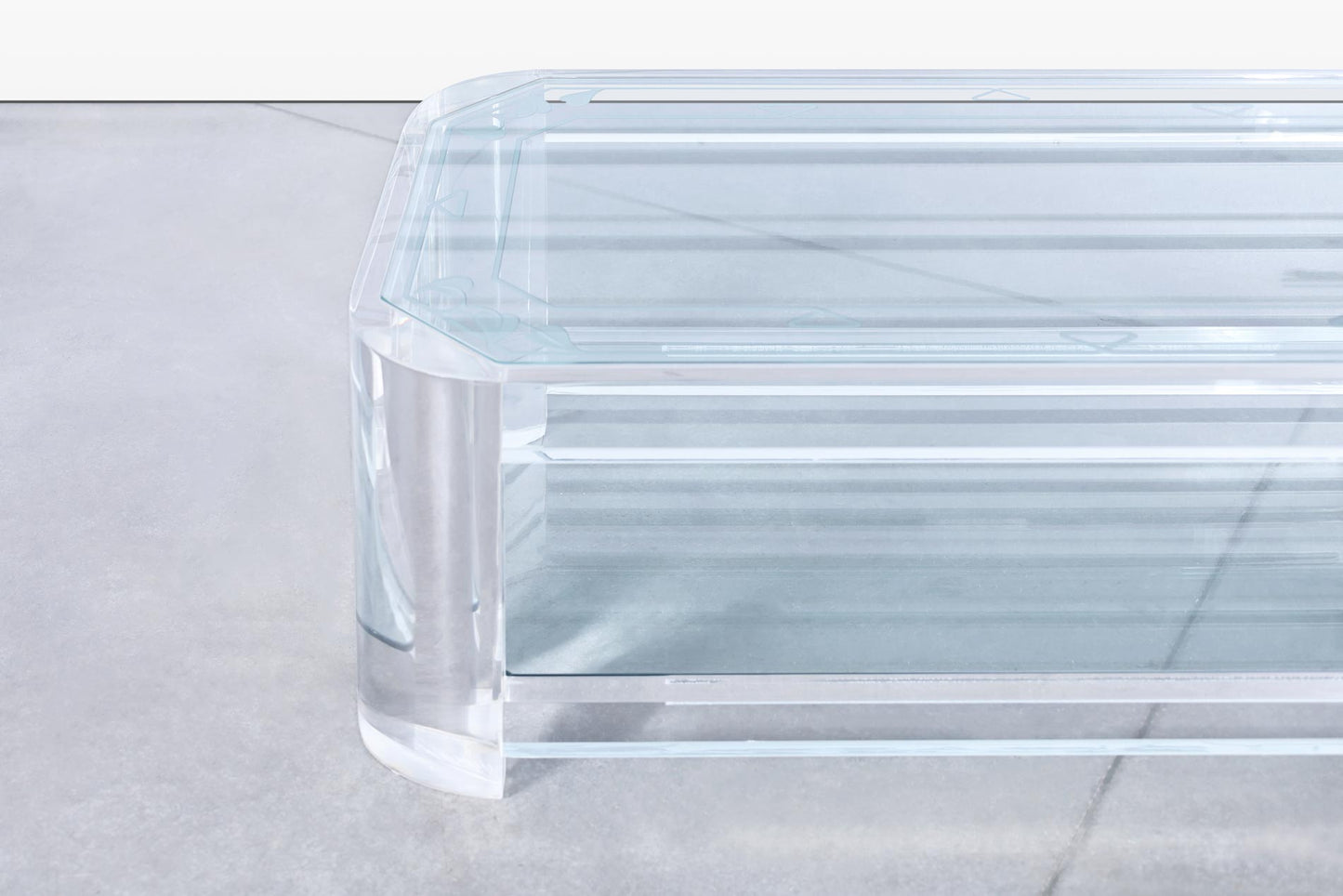 Mid-Century Modern Two-Tiered Lucite Coffee Table