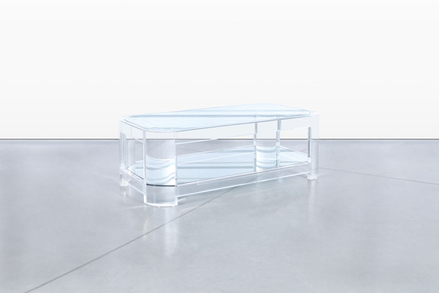 Mid-Century Modern Two-Tiered Lucite Coffee Table
