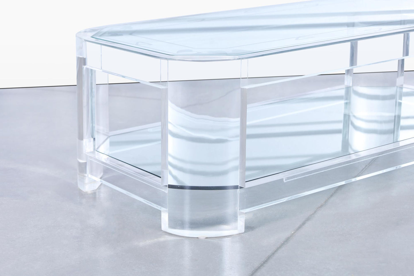 Mid-Century Modern Two-Tiered Lucite Coffee Table