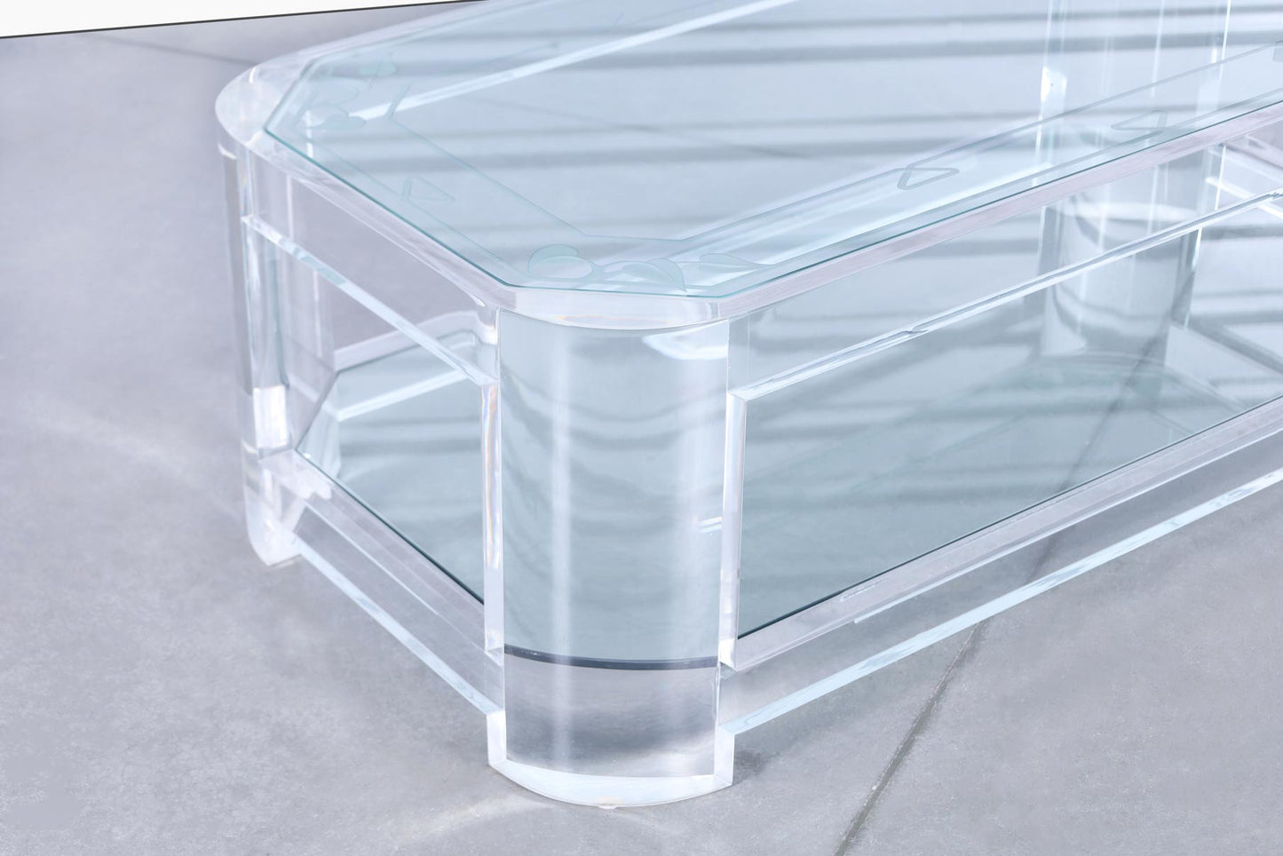Mid-Century Modern Two-Tiered Lucite Coffee Table
