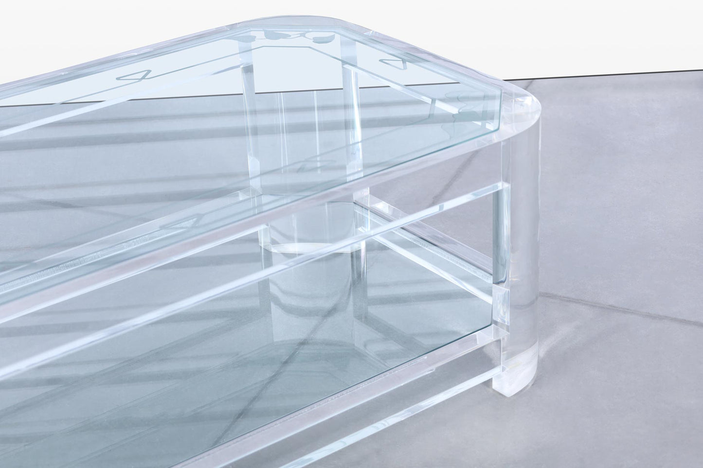 Mid-Century Modern Two-Tiered Lucite Coffee Table