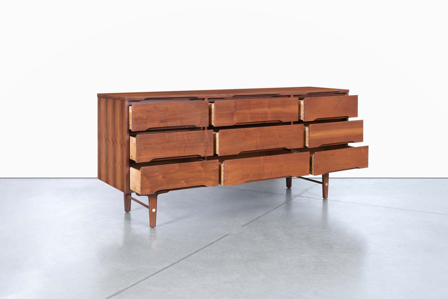 Mid-Century Modern Walnut Dresser by Stanley Furniture