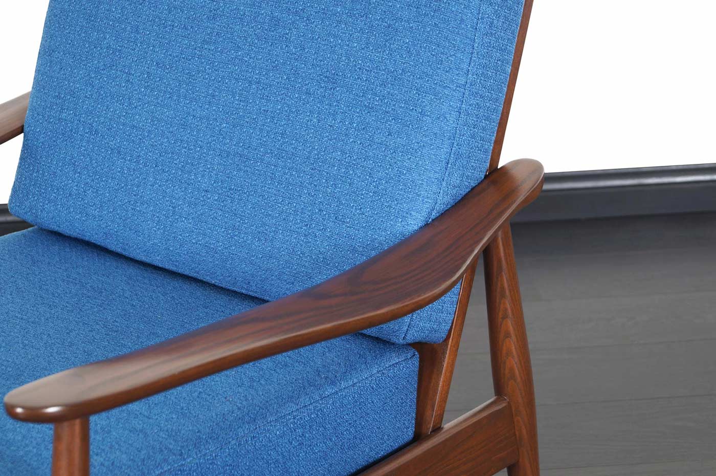 Vintage Walnut High-Back Lounge Chair