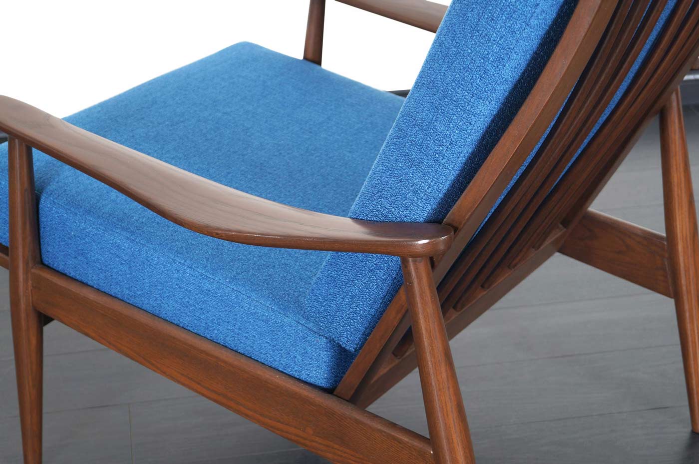 Vintage Walnut High-Back Lounge Chair