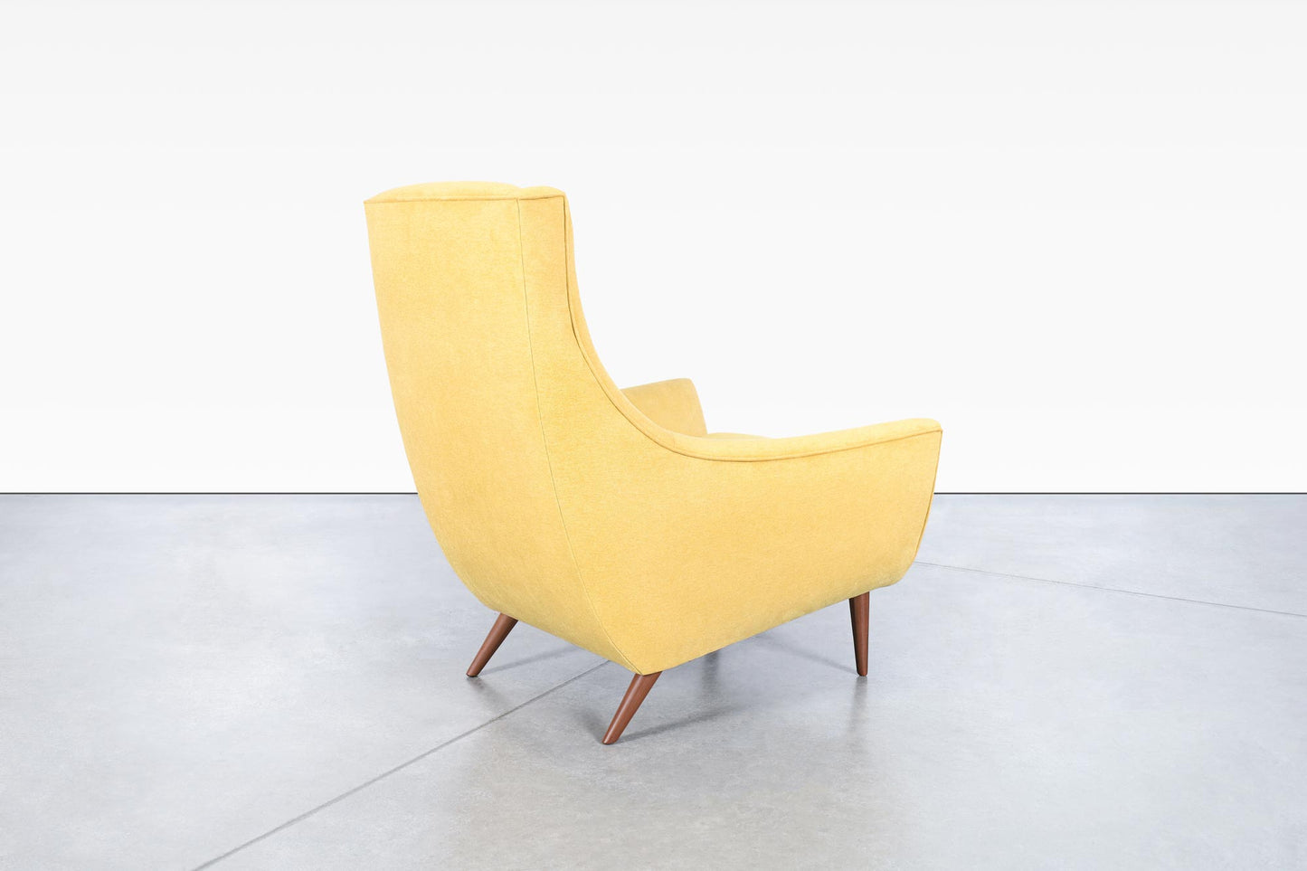 Mid-Century Modern Walnut High-Back Lounge Chairs